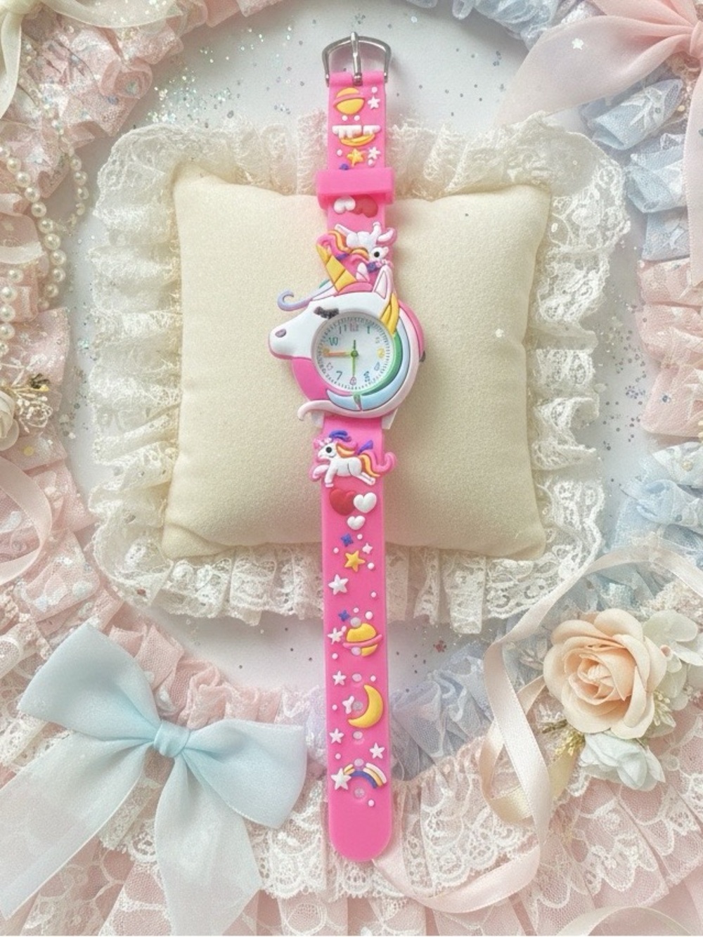 3D Unicorn Girls Watch Hot Pink Fairycore Indie Y2K Coquette Kawaii Whimsical